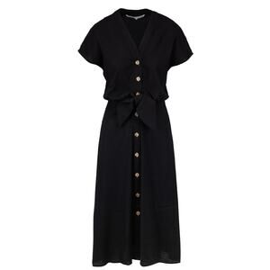 Veronica Beard Giana Linen Button Down Midi Dress Women’s Black Size 6